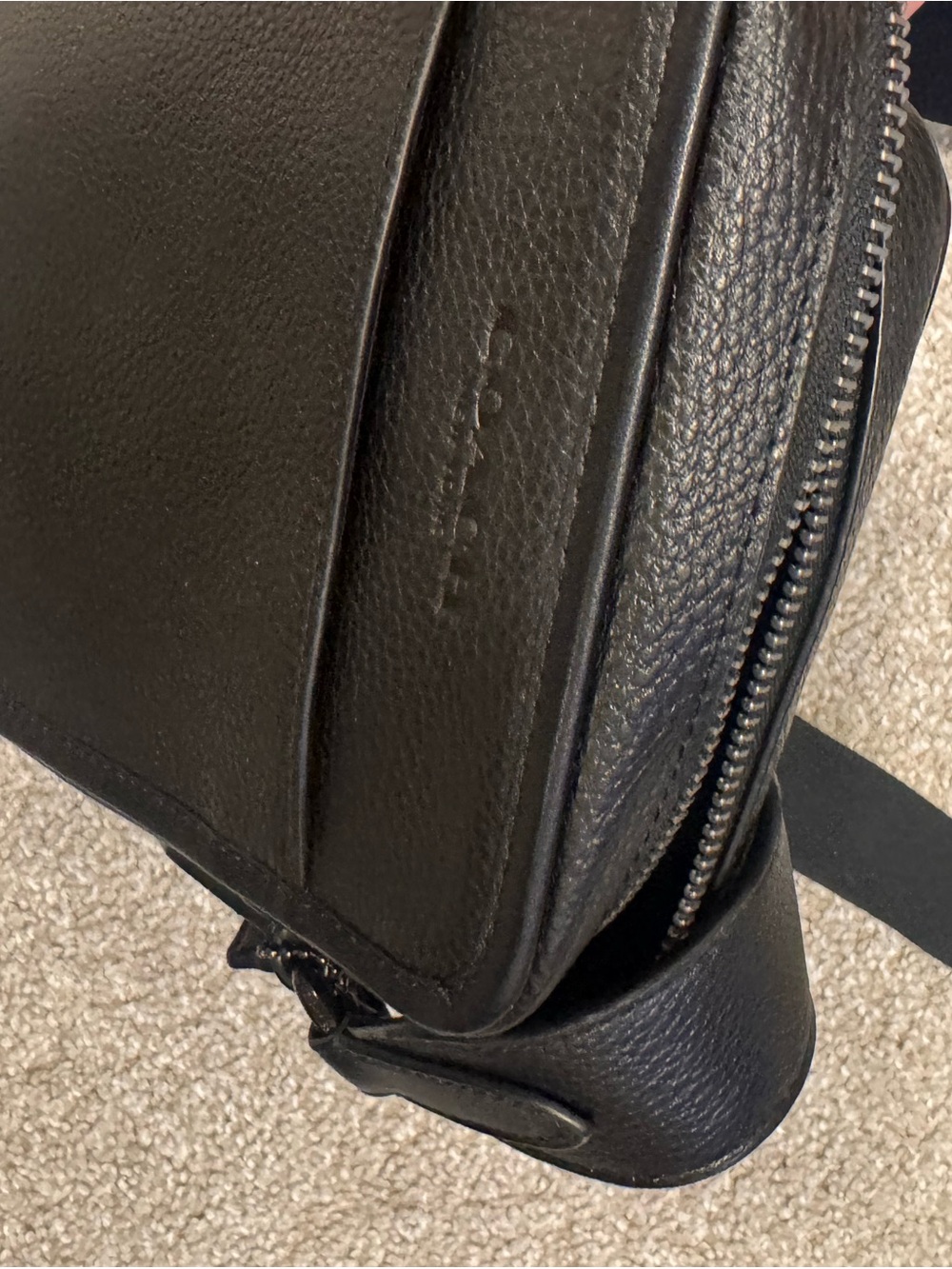 Coach Black Leather Crossbody Messenger Bag - Picture 5 of 7
